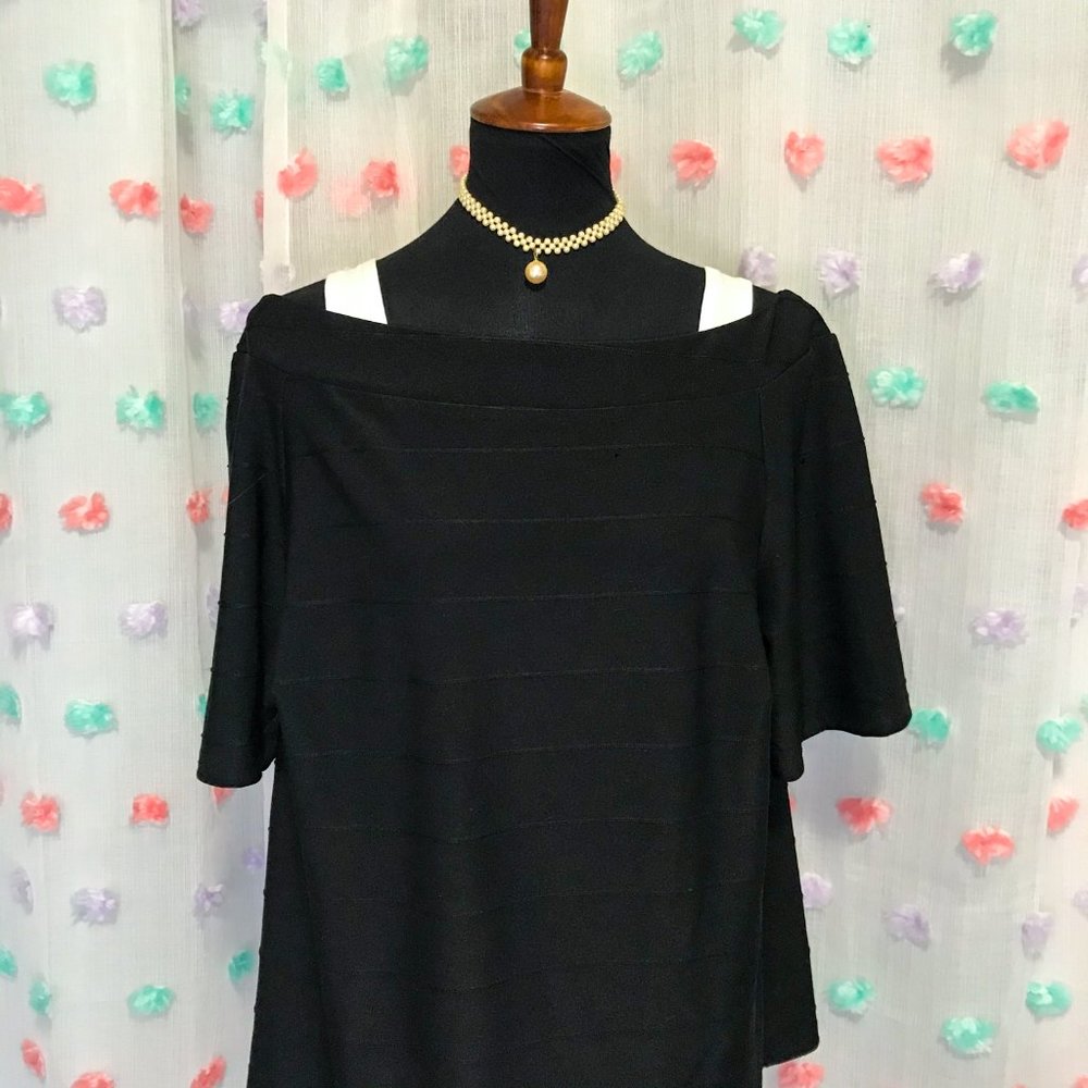 Simply Be Black Boat Neck Shirt.